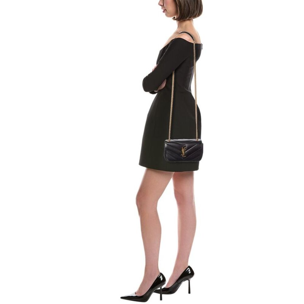 Saint Laurent Loulou Mini Leather Shoulder Bag, Black - Picture 4 of 5